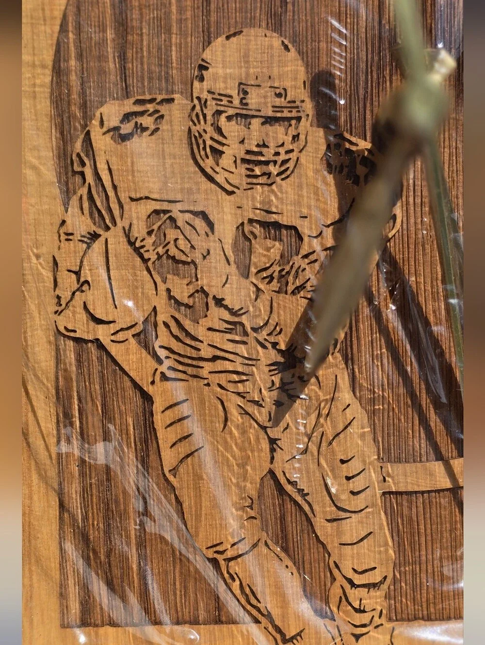 Vintage Laserform NFL NY Jets officially licensed laser-engraved wood clock